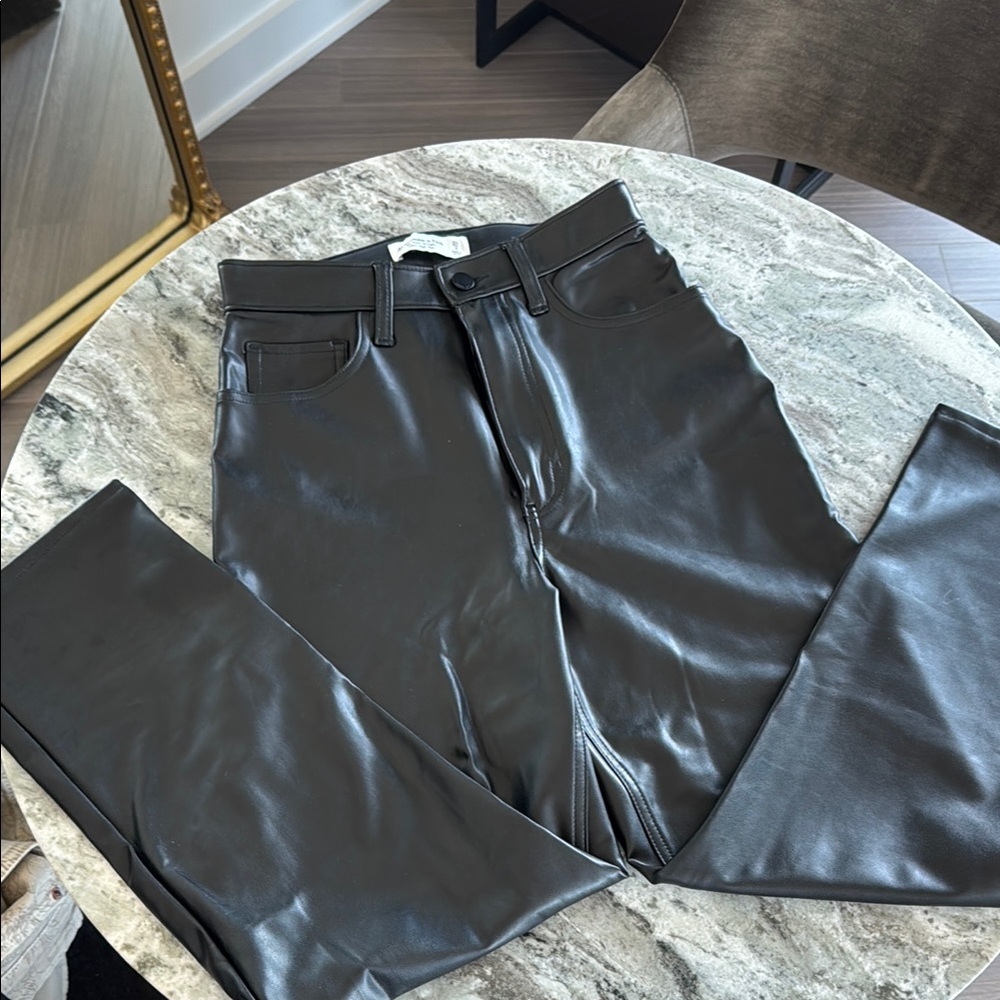 Abercrombie & Fitch Black Faux Leather Pants